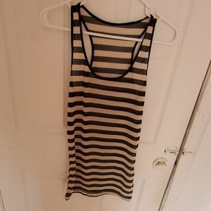 White and Black Stripe Tank Top